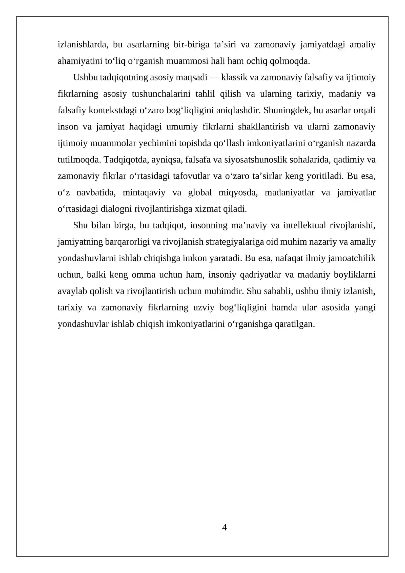 O'ZBEKISTON RESPUBLIKASI OLIY TA'LIM FAN VA INNOVATSIYA VAZIRLIGI ZARMED DAVOLLASH ISHI 4