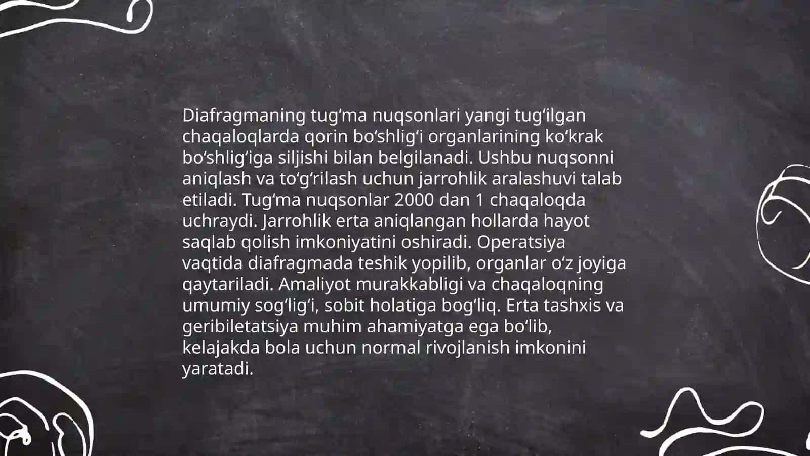 Diafragmaning tug'ma va orttirilgan nuqsonlarida bajariladigan operatsiyalar 4