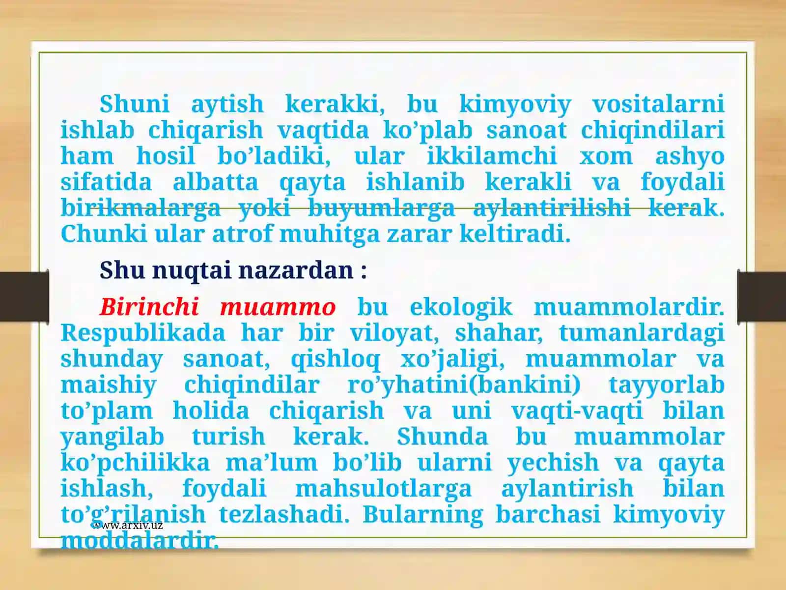 Kimyo fani va sanoati oldidagi ayrim muhim vazifalar 4