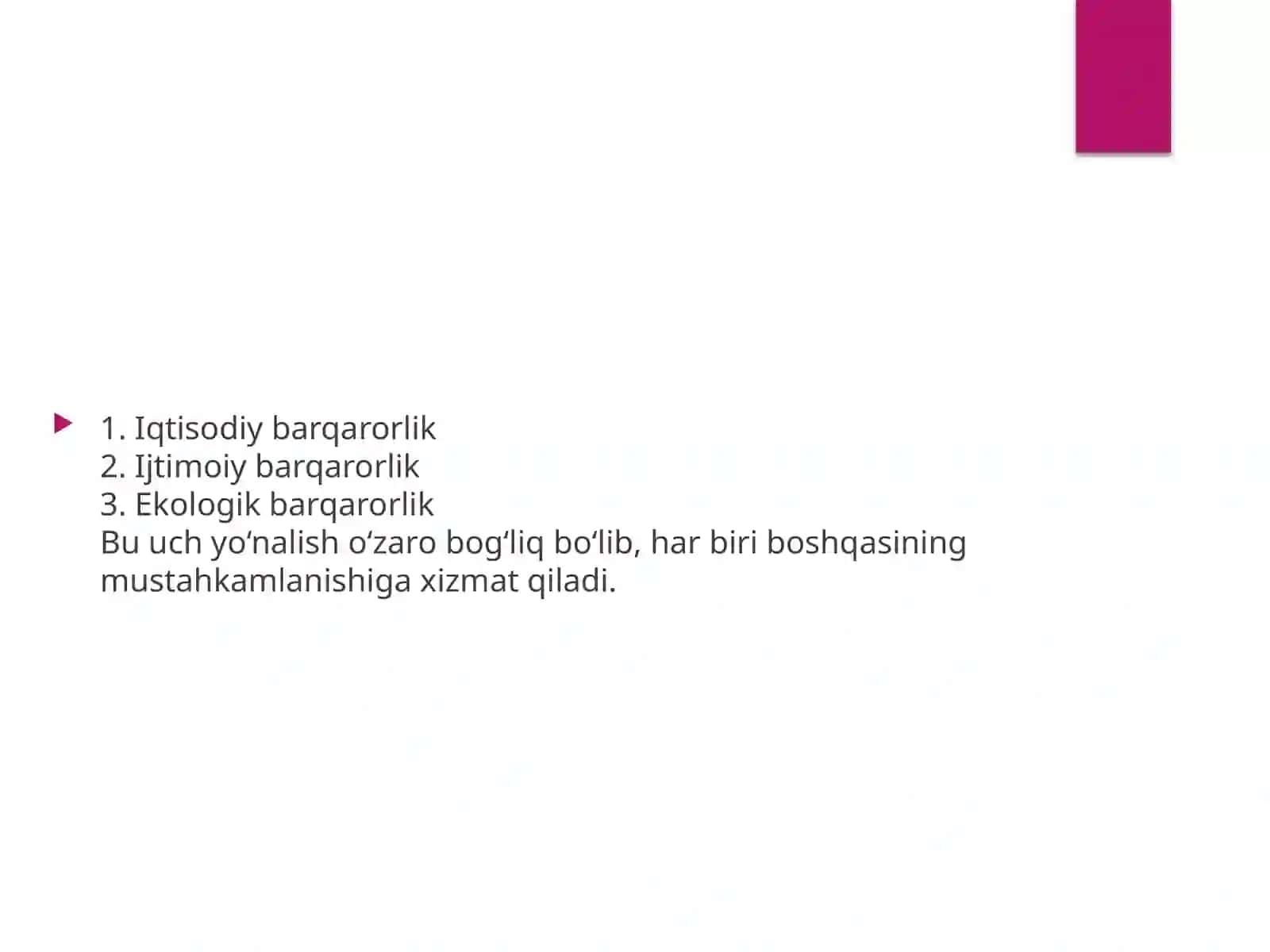 Barqaror rivojlanish va iqtisodiy tarmoqlar o‘rtasidagi muvozanatni saqlash 4