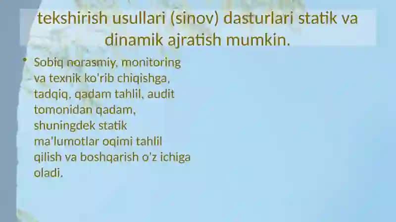 Test dasturi (SW) hal qilinishi kerak kodi 4