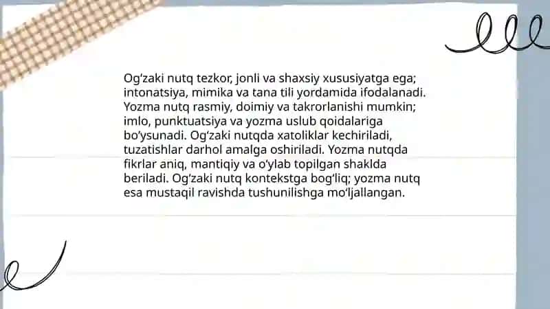Ogʻzaki va yozma nutq 4