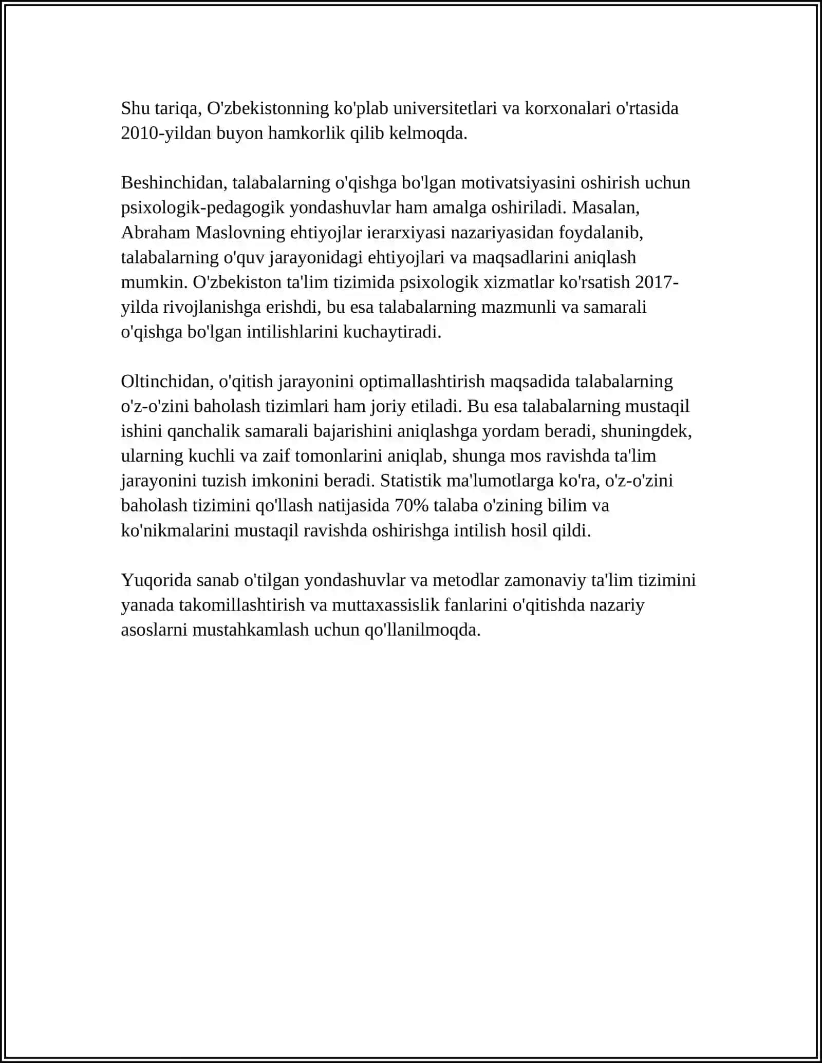 MUTTAXASSISLIK FANLARINI O'QITISH SHAKLLARINING UMUMIY TAVSIFI 4