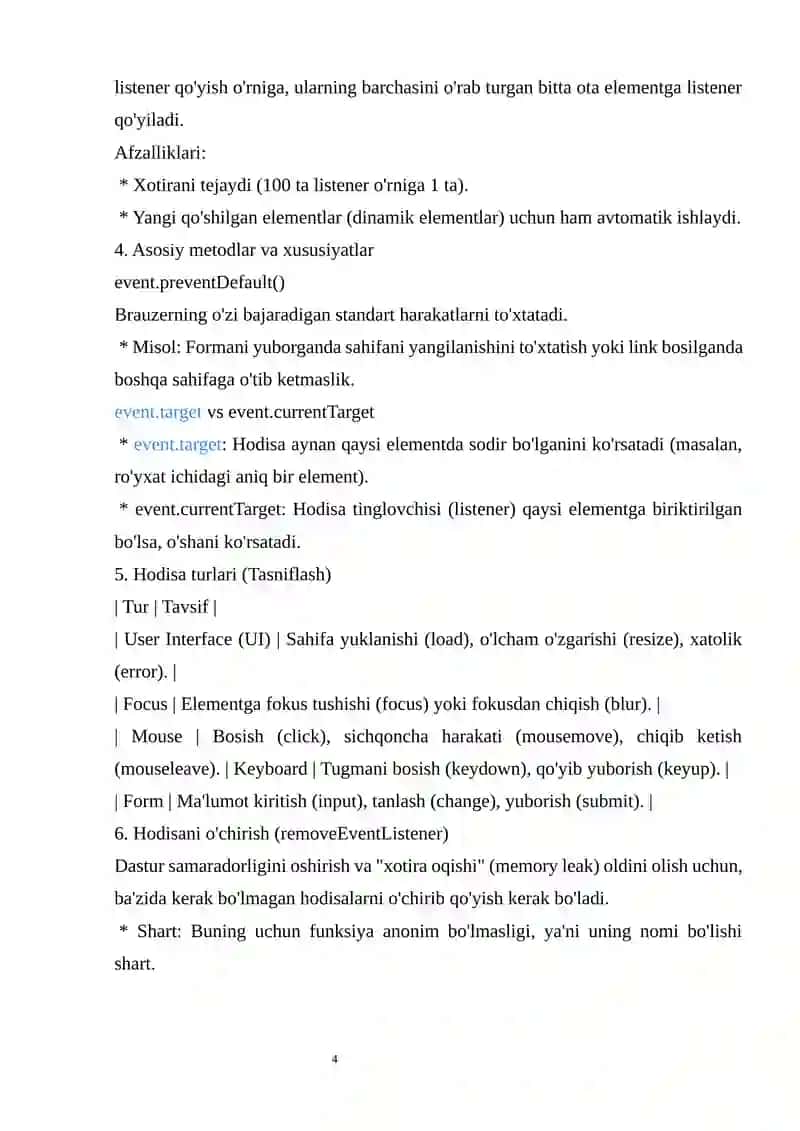 Event (hodisa)lar bilan ishlash 4