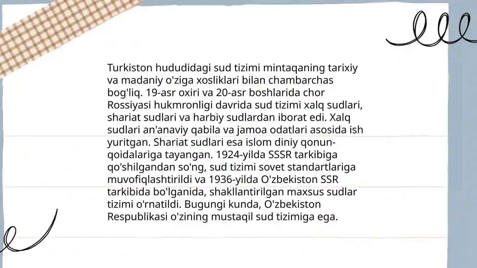 Turkistonda sud tizimi va harbiy tartibotining o'rnatilishi mavzusini "komparativ ", "analitik " va " ijtimoiy tahlil "metodlari uyg'unligi asosida o'qitish 4
