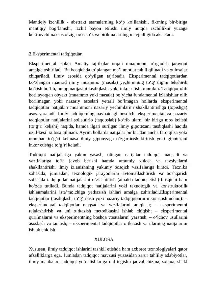 ILMIY TADQIQOTNI TASHKIL ETISH VA OLIB BORISH ASOSLARI 4
