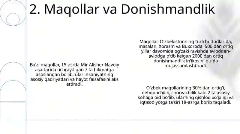 Maqollar-dono fikrlarning ixcham ifodasi 4