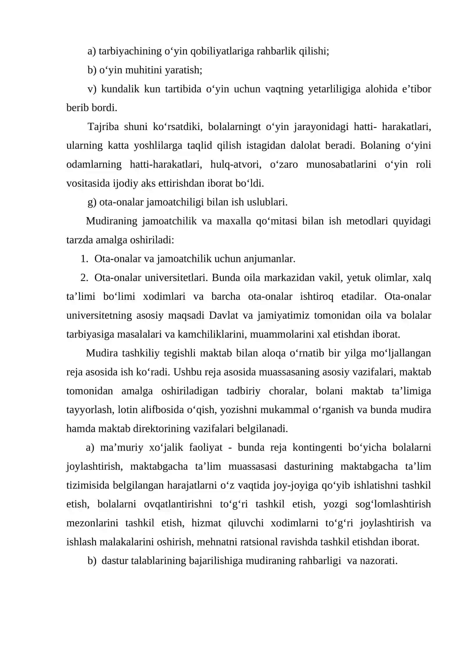 Mudira – maktabgacha ta’lim muassasasi rahbari sifatida kurs ishi 4