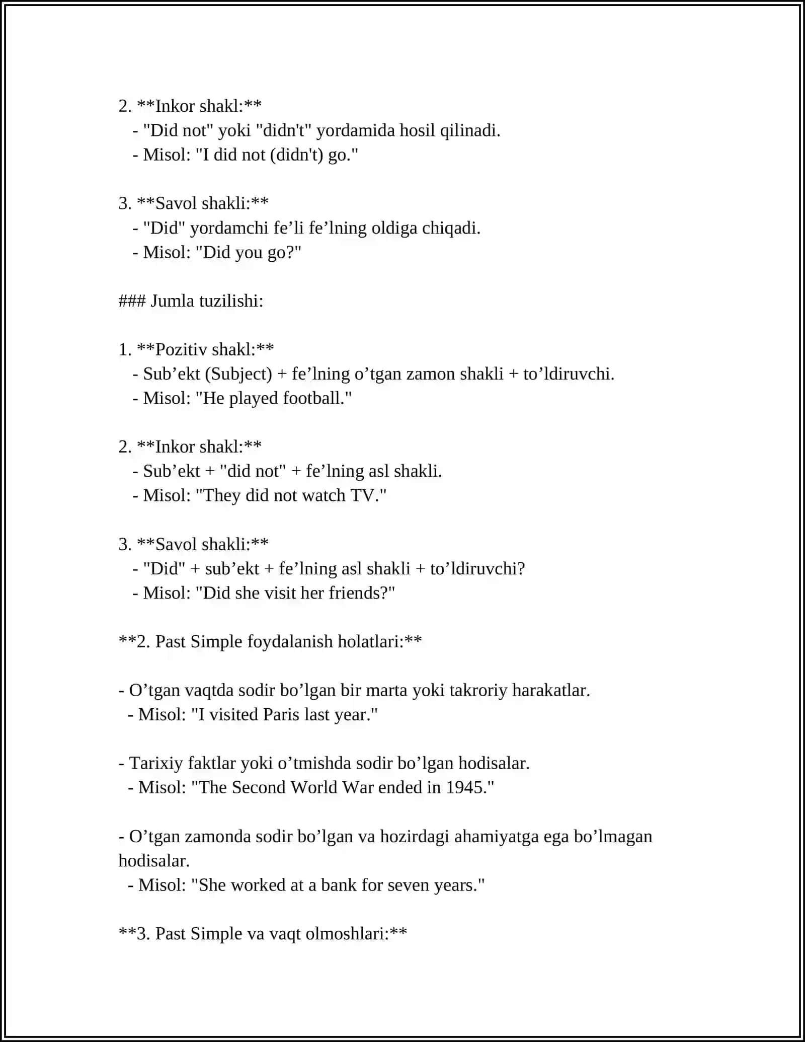 PAST SIMPLE 4