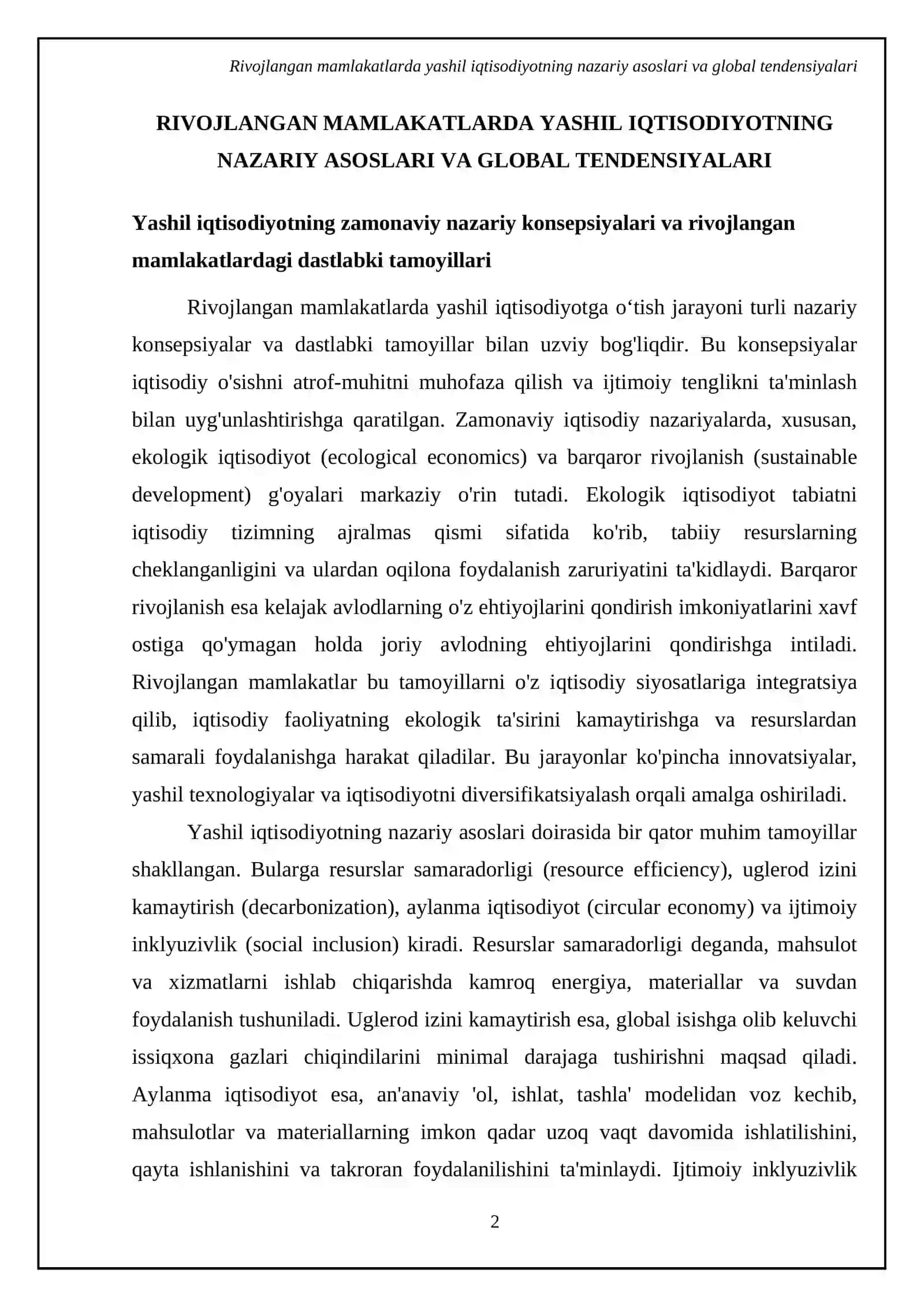 RIVOJLANGAN MAMLAKATLARDA YASHIL IQTISODIYOTGA O‘TISH TAJRIBASI 4