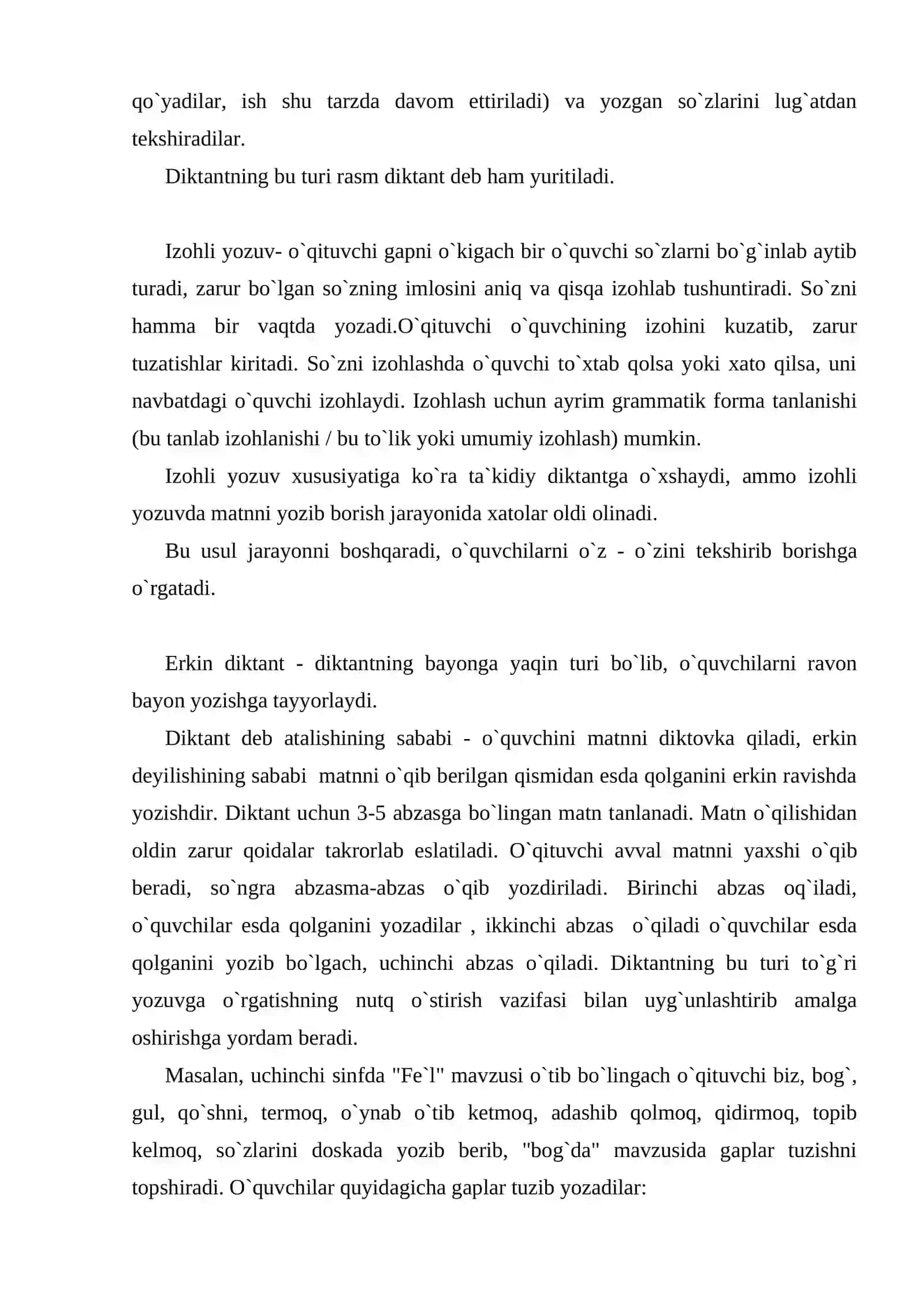 Boshlang'ich sinflarda tekshiruv diktanti va uni tashkil etish 4