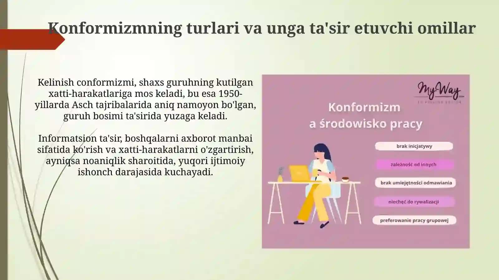 Konformizm va ijtimoiy moslashuv: ta'riflar va tushunchalar 4