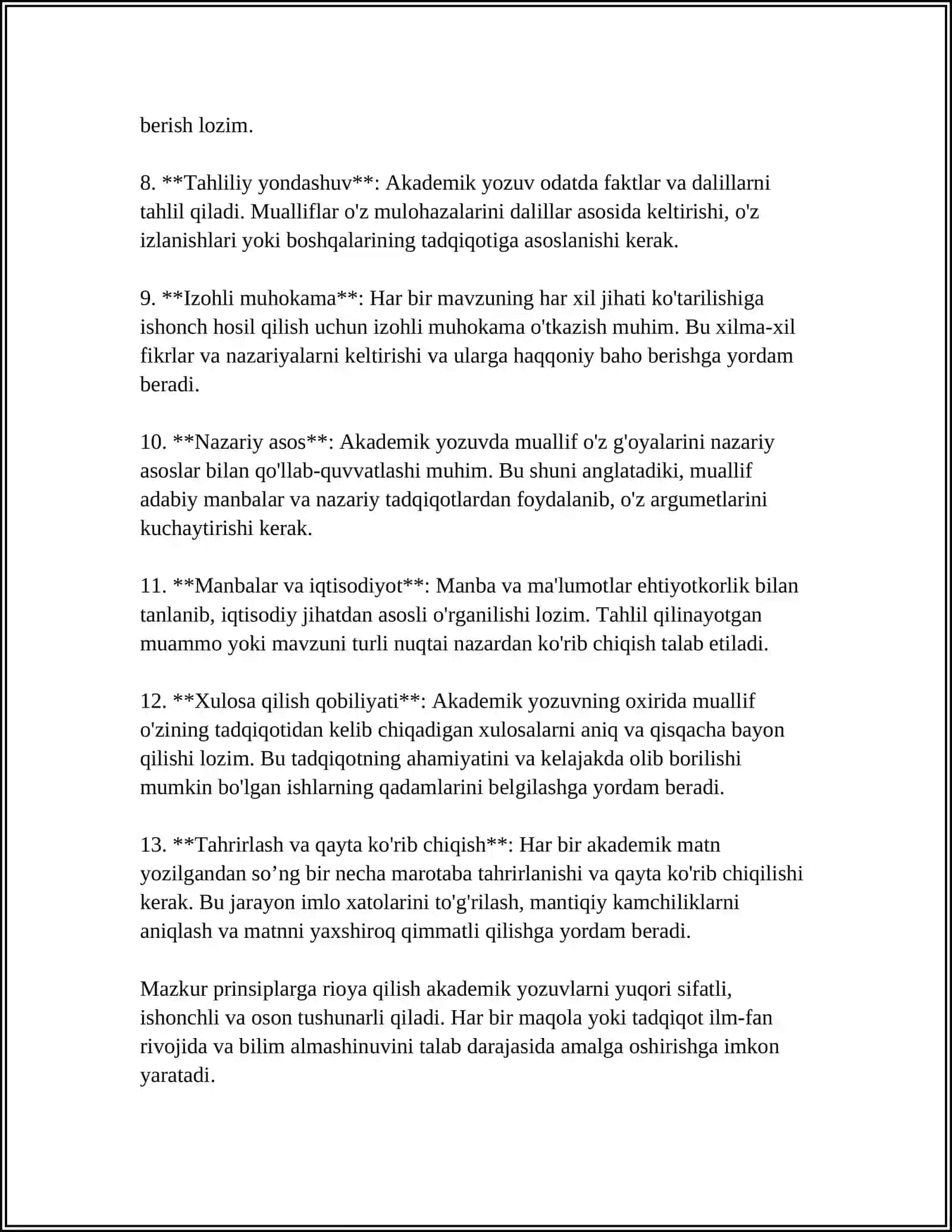 AKADEMIK YOZUV TEXNIKALARI:SAMARALI MATN TUZISH VA YOZISH 4