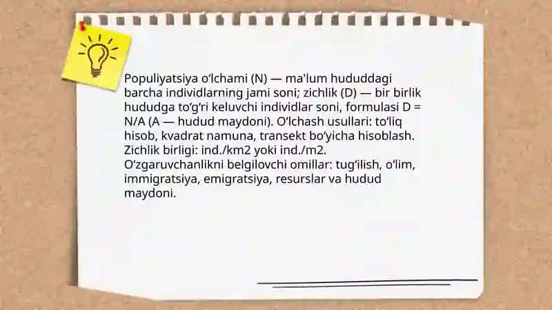 Populiyatsiyalarning va asosiy hususiyatlari 4