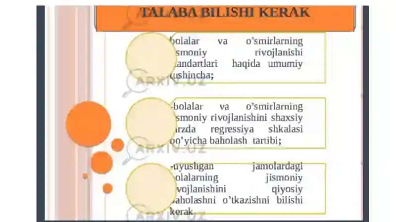 BOLALAR VA O’SMIRLARNING JISMONIY RIVOJLANISHINI NATANAT OILISH 4