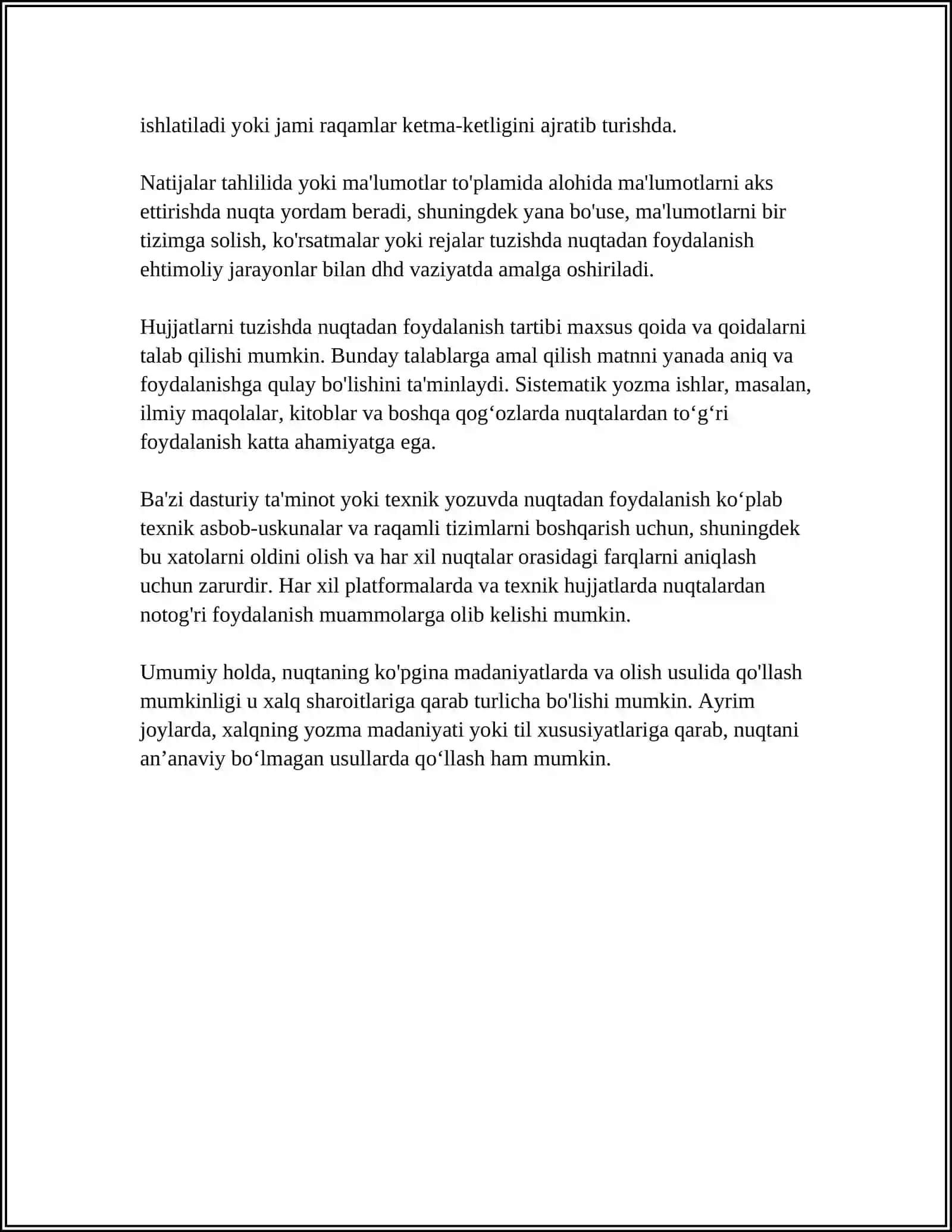 PUNKTUATSIYA HAQIDA UMUMIY MA'LUMOT 4