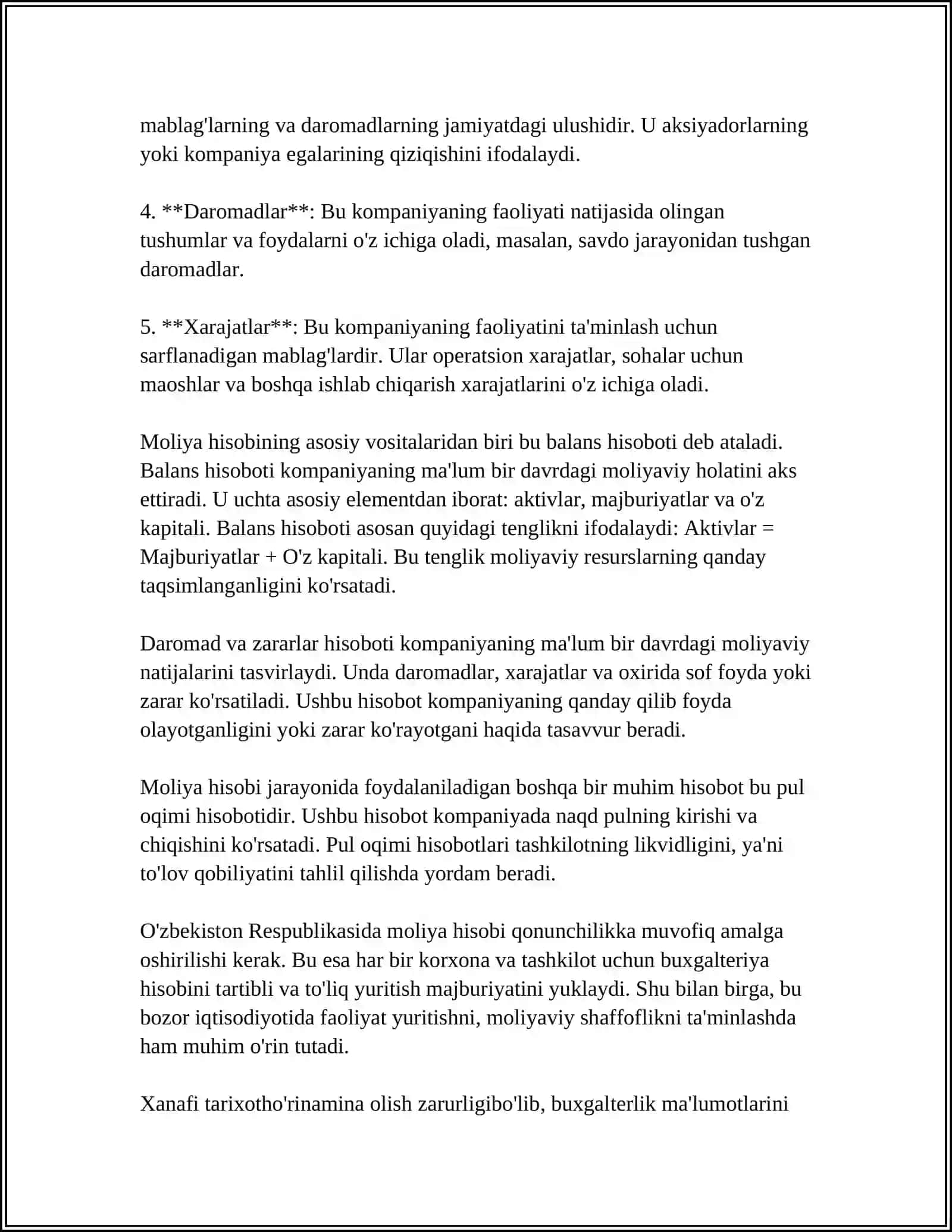 Moliyaviy faoliyathiso va hisobotda aks ettirish 4