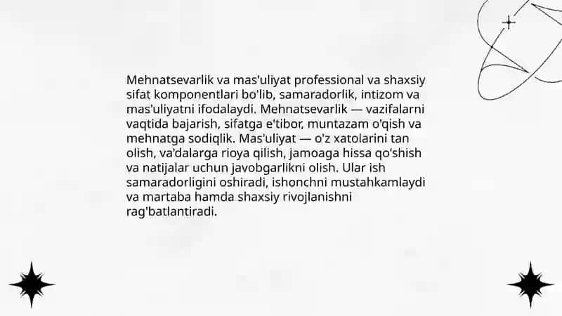 Professional va shaxsiy sifat komponentlari 4