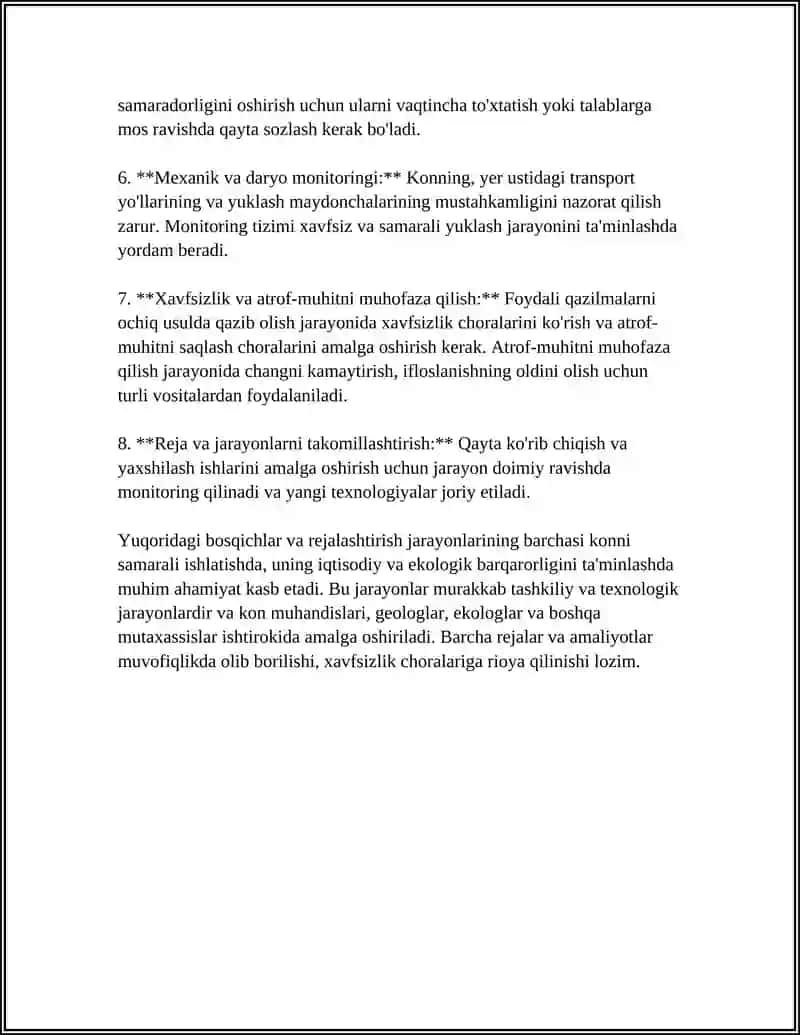 Ochiq konlarda yuklashga tayyorlash 4