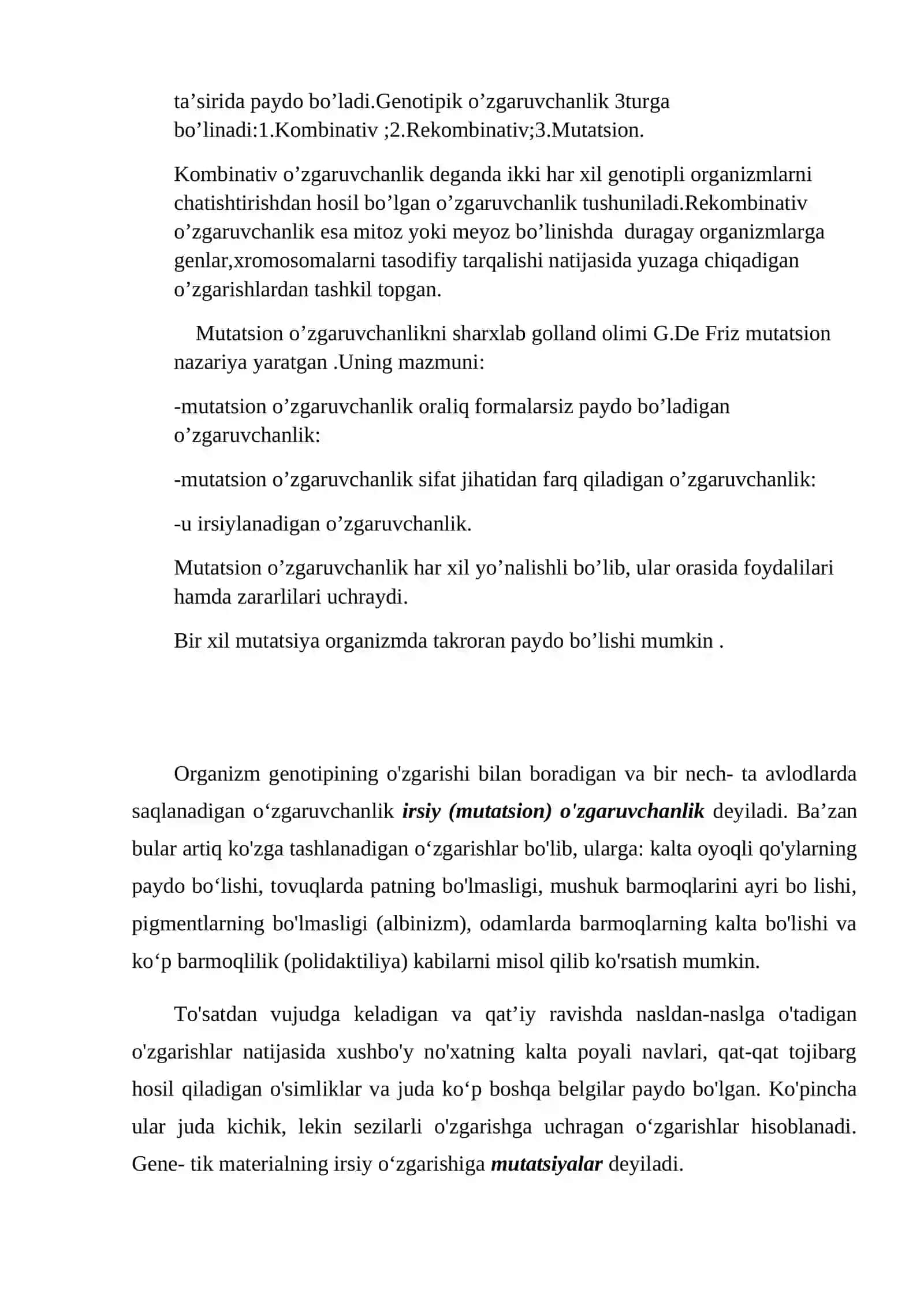 Irsiyat va o’zgaruvchanlik qonuniyatlari 4