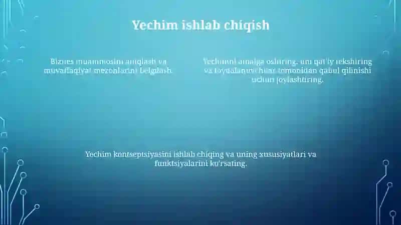 Yechim Ishlab Chiqish 4