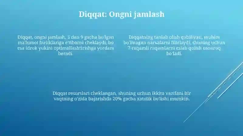 Bilish jarayonlarining qisqacha tasnifi 4