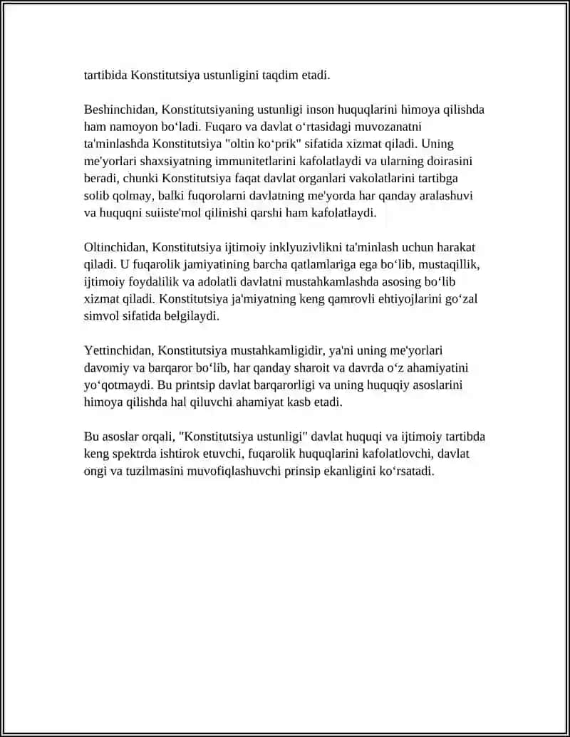 KONSTITUTSIYA VA QONUNNING USTUNLIGI PRINSPI 4