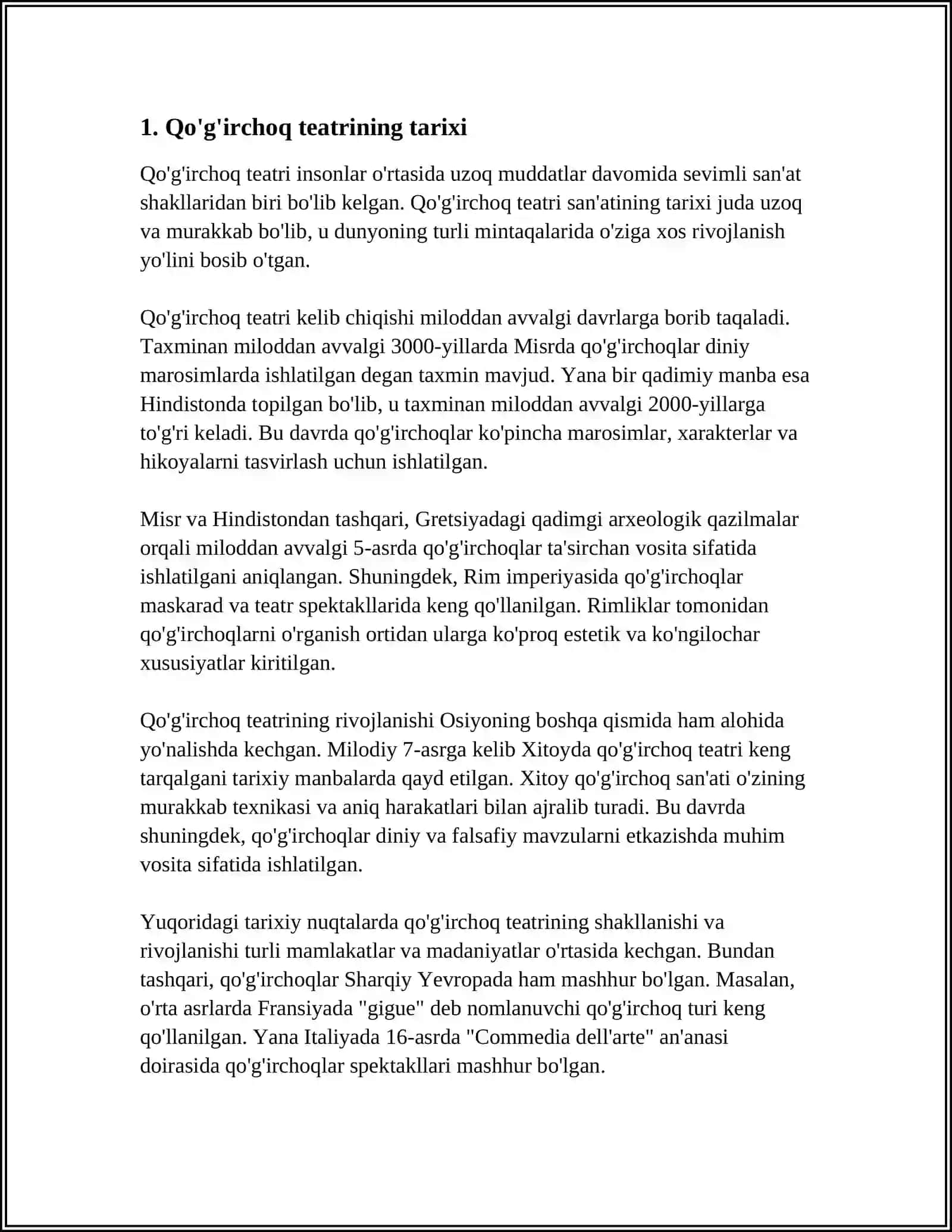 QO'G'IRCHOQ TEATRI PERSONAJLARINI YASASH ORQALI BADIIY IJODIY QOBILIYATNI SHAKLLANTIRISH 4