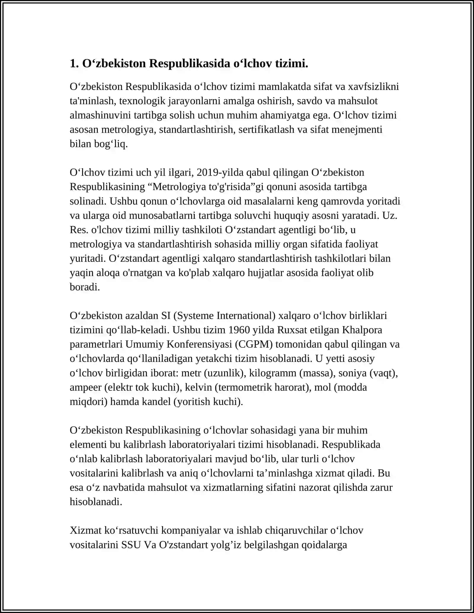 Oʻzbekiston Respublikasida oʻlchov tizimi 4