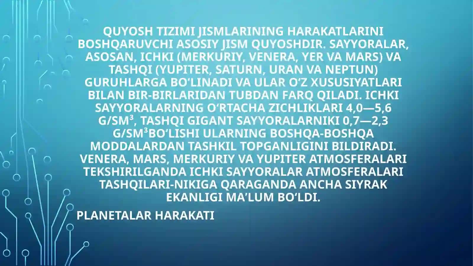 Planetalar harakati. Butun olam tortishish qonuni. Chegaralangan ikki jism masalasi 4