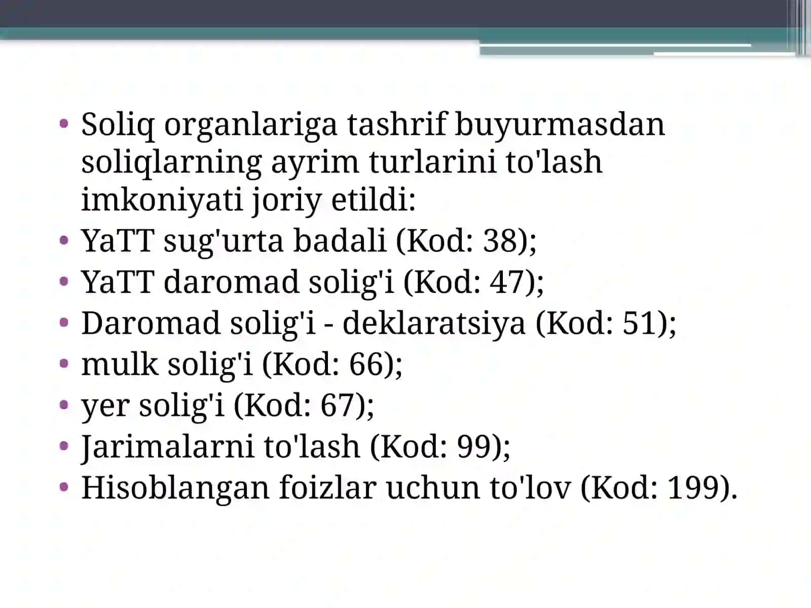 Soliq hisoblash va budjetdan to'lash mexanizmi 4