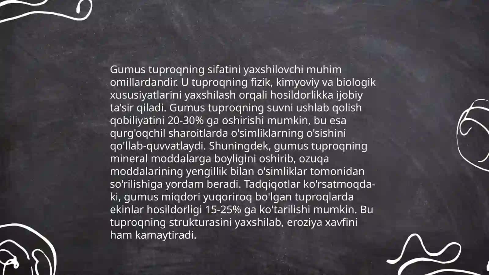 Tuproq organik qismining ahamiyati 4