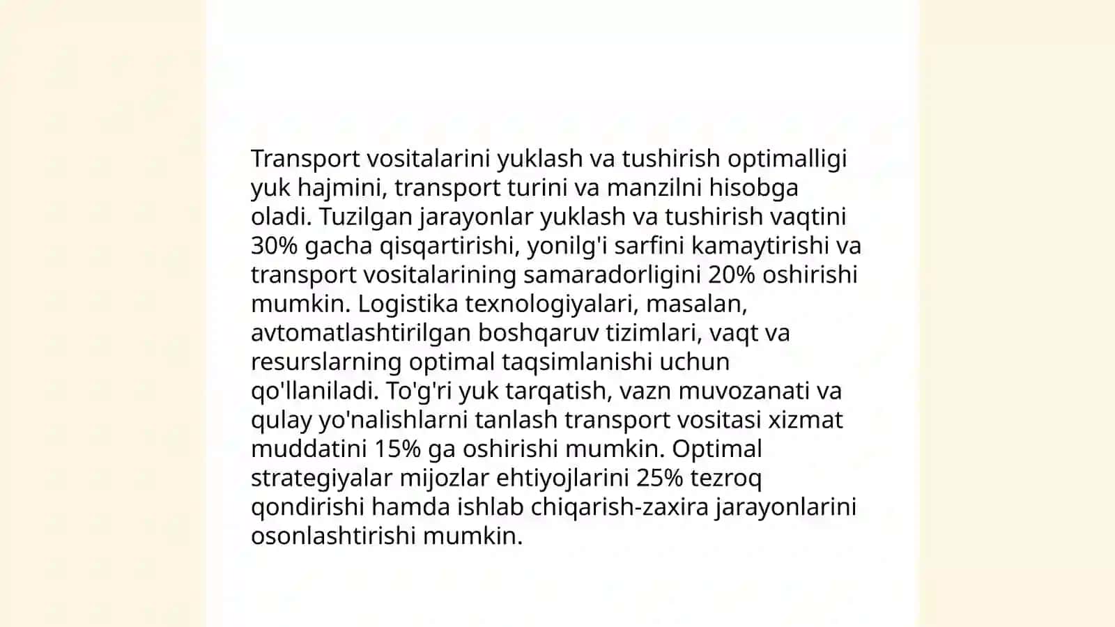 Yuklar yetkazishni òptimallashtirish 4