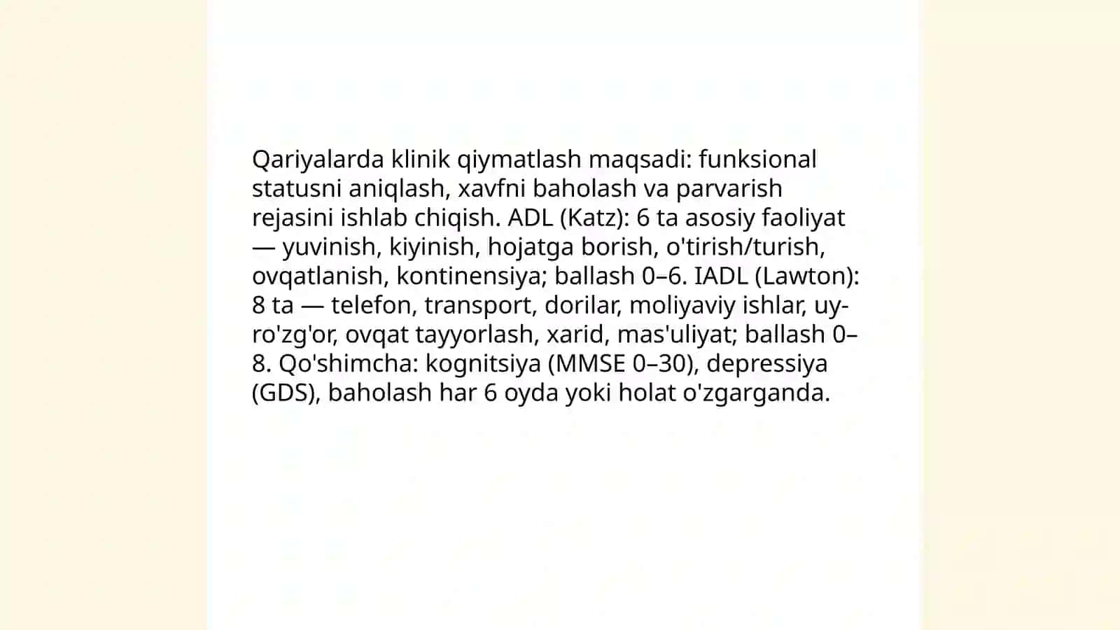 Qariyalarda geriatriya hamshiraligi asoslari 4