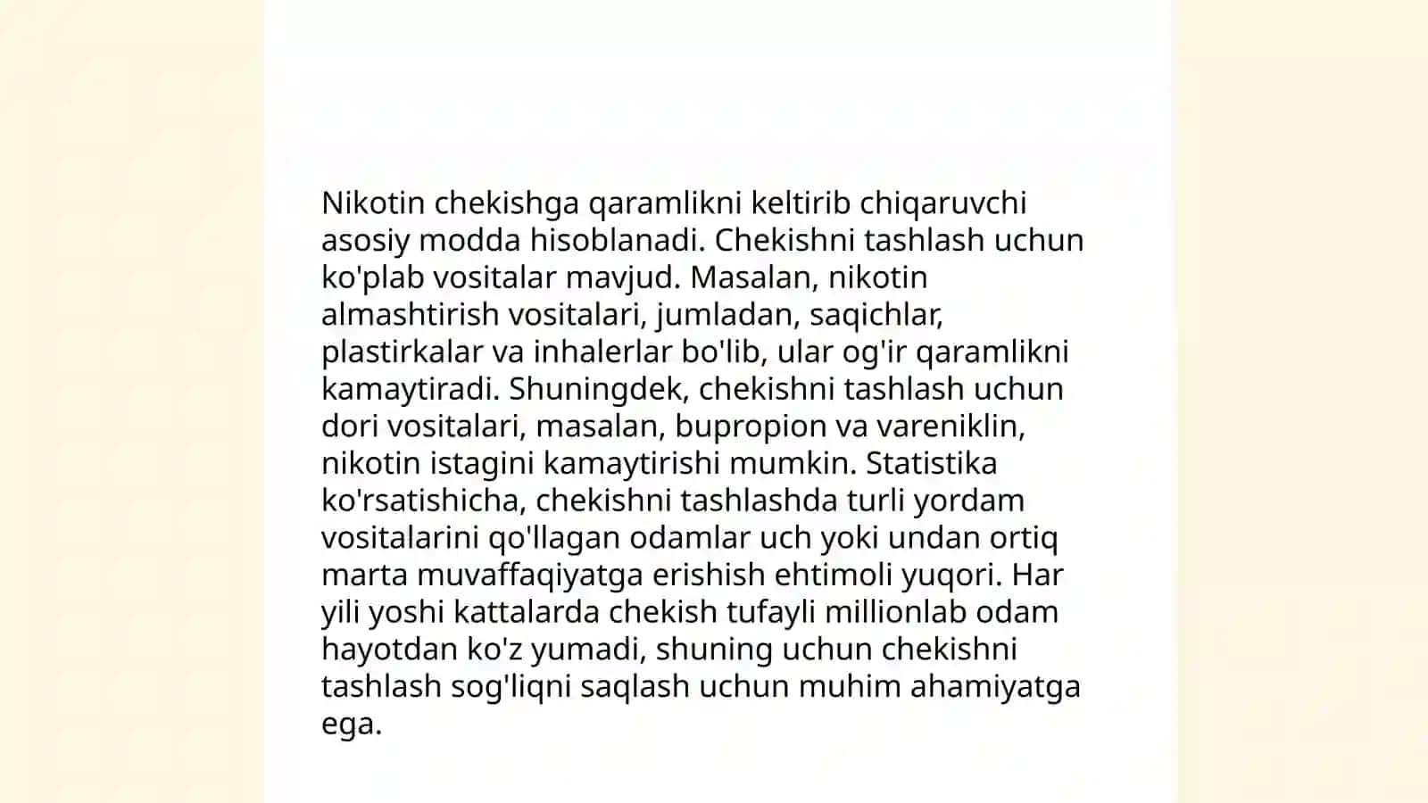 Nikotin moddasining qo'llanishi 4