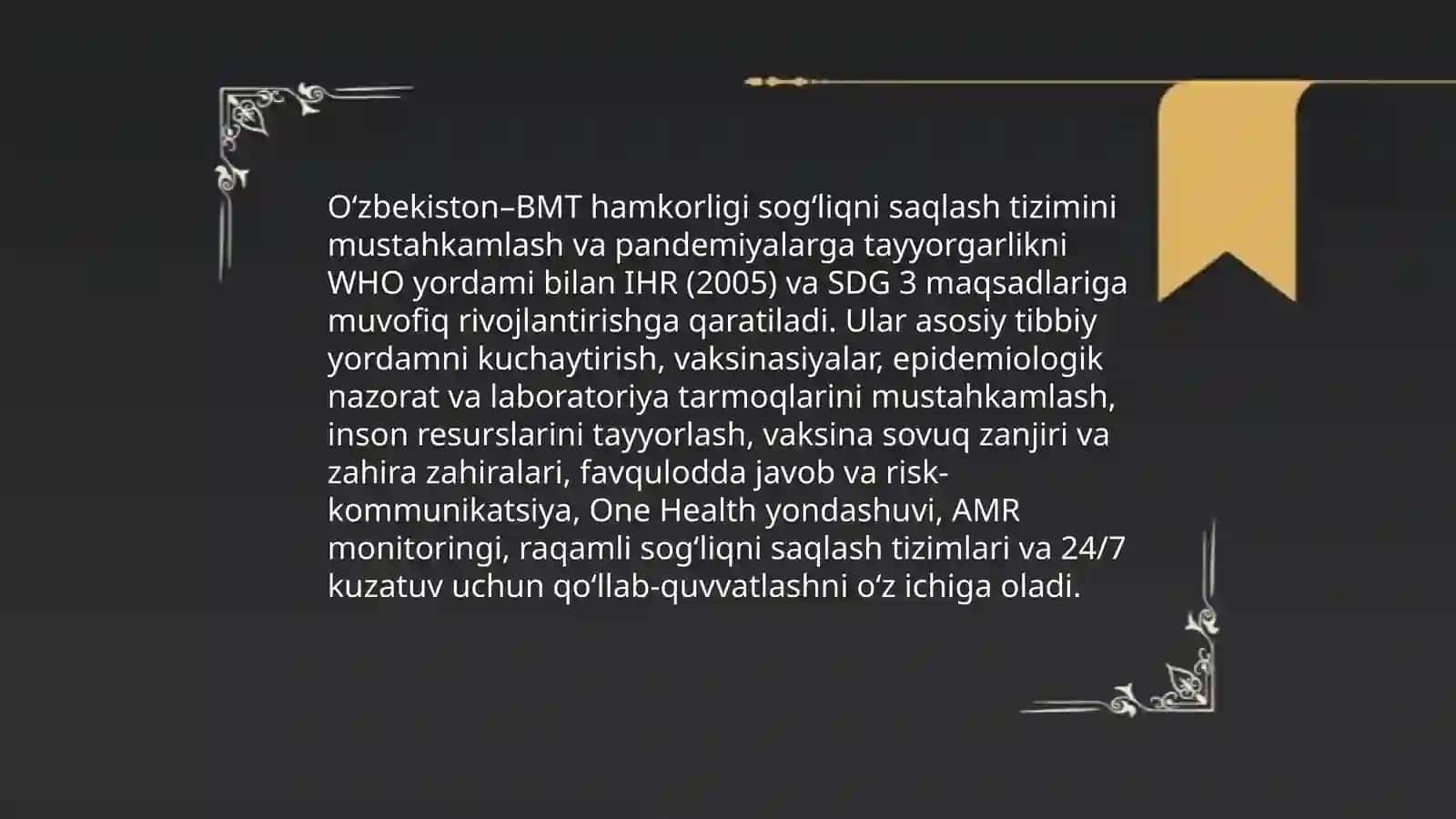 Oʼzbekiston va Birlashgan Millatlar tashkiloti:Oʼzaro Hamkorlikning ustuvor yoʼnalishlari 4
