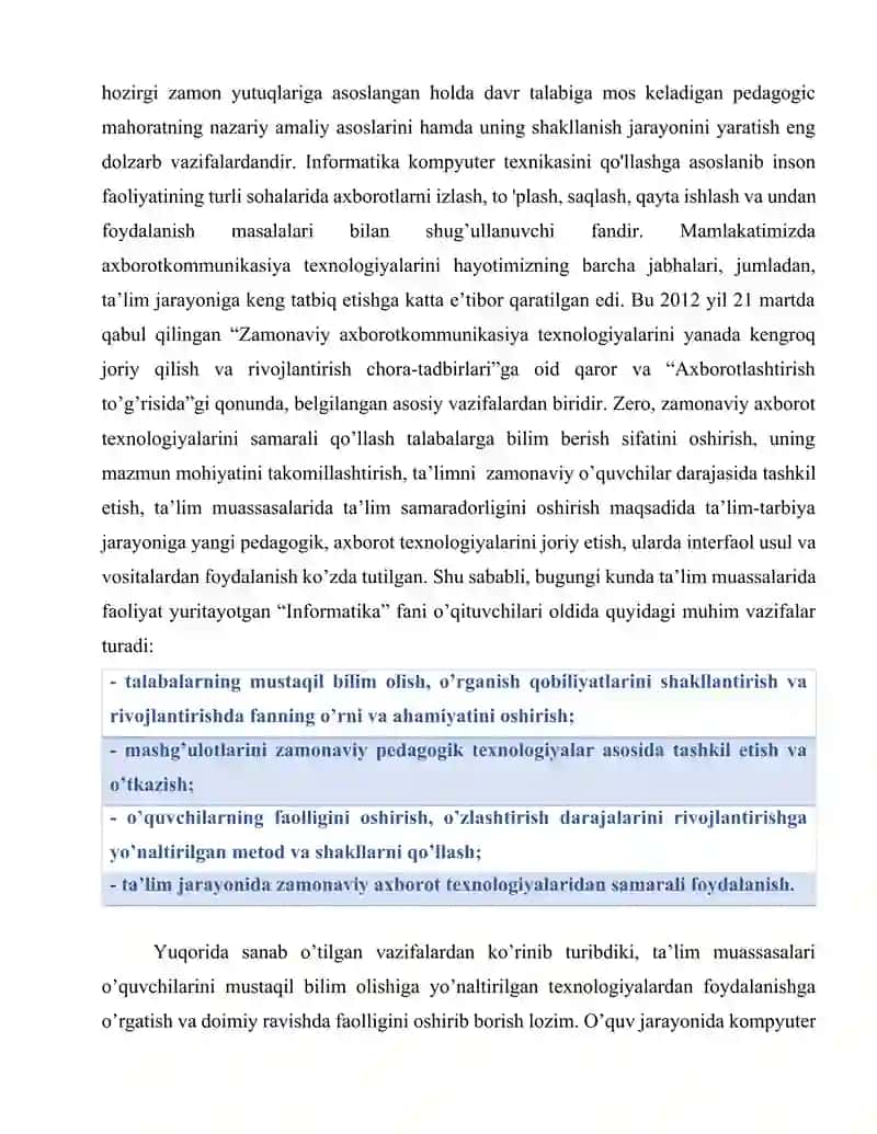 O’RTA TA’LIM MAKTABIDA INFORMATIKANI O’RGATISH METODIKASI 4