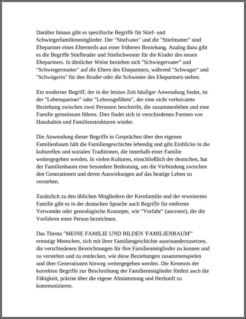 "MEINE FAMILIE UND BILDEN "FAMILIENBAUM" 4