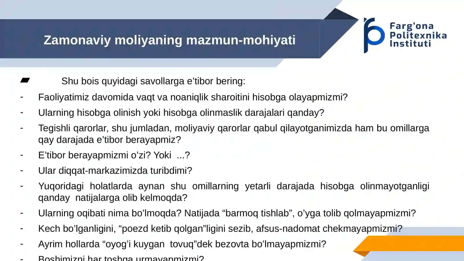 Zamonaviy moliya: mazmun-mohiyati, zarurligi va ahamiyati 4