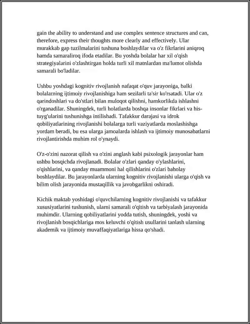 KICHIK MAKTAB YOSHIDAGI OʻQUVCHILARNING PSIXOLOGIYASI 4