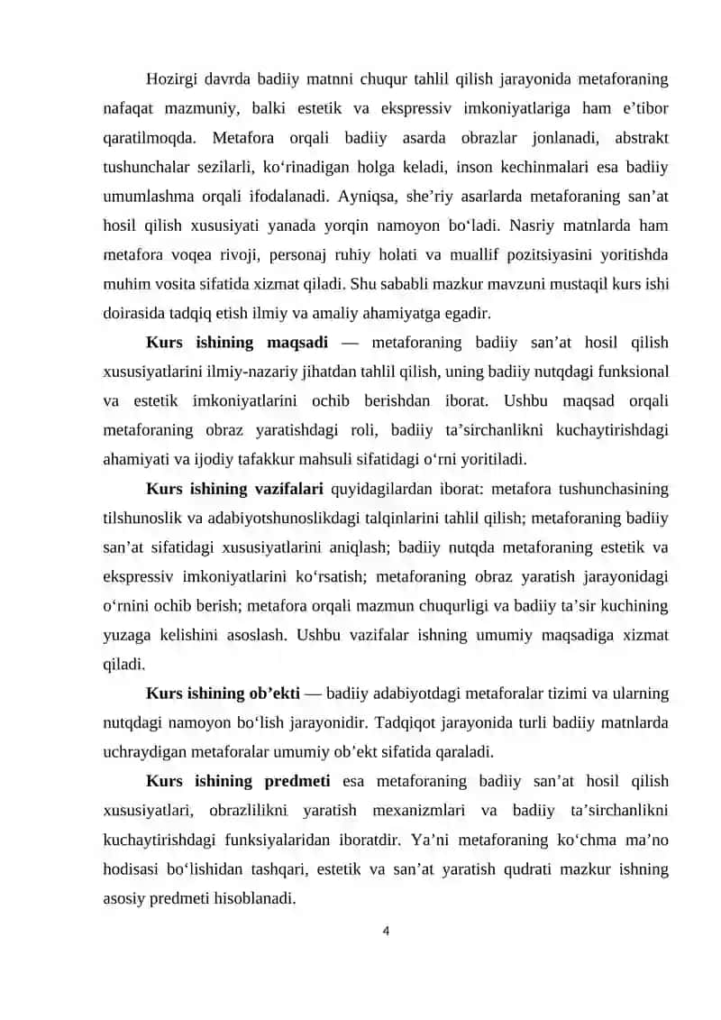 Metaforaning badiiy san’at hosil qilish xususiyatlari 4