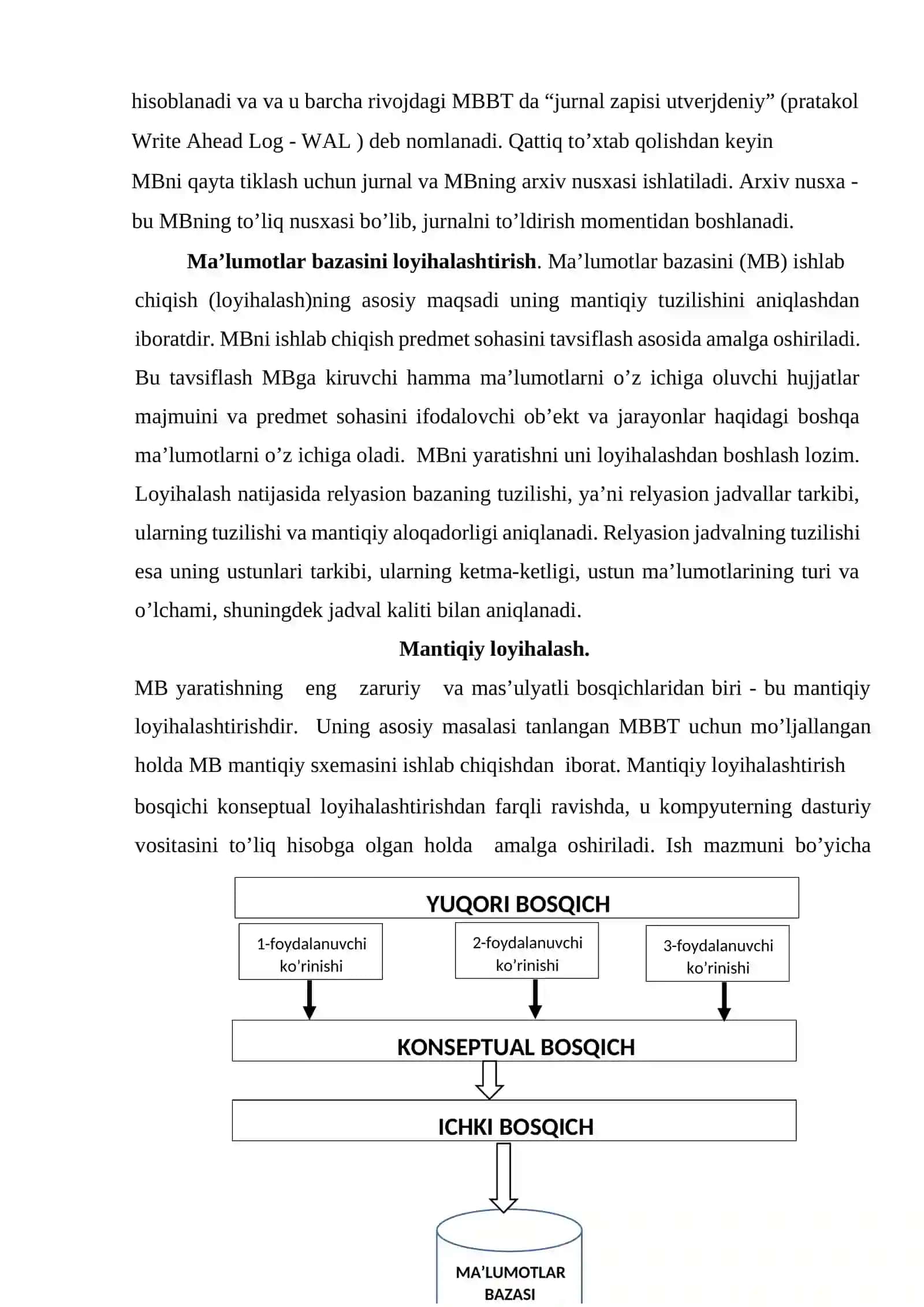 Ma’lumotlar bazasi texnologiyalari fanidan “Universitet ma’lumotlar bazasini loyihalash” 4