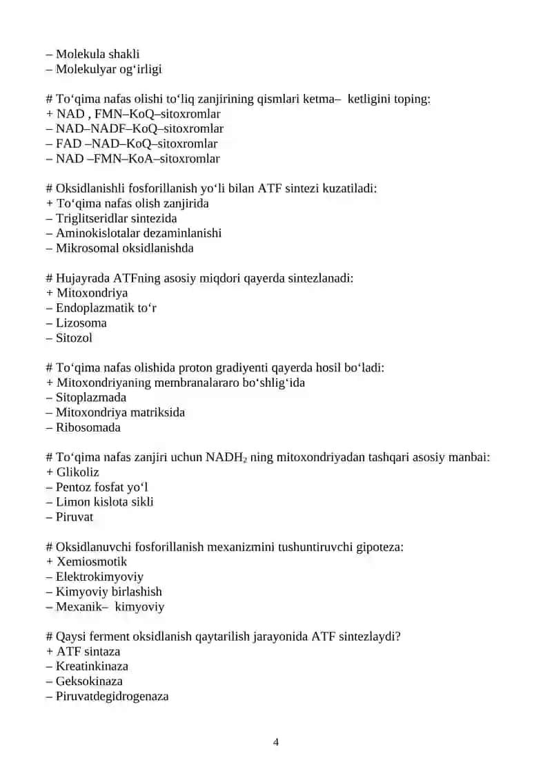 Lipidlarning qaysi vakili biologik membrana tarkibiga kiradi? 4