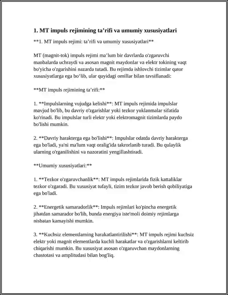 MT IMPULS REJIMINING XUSUSIYATLARI 4