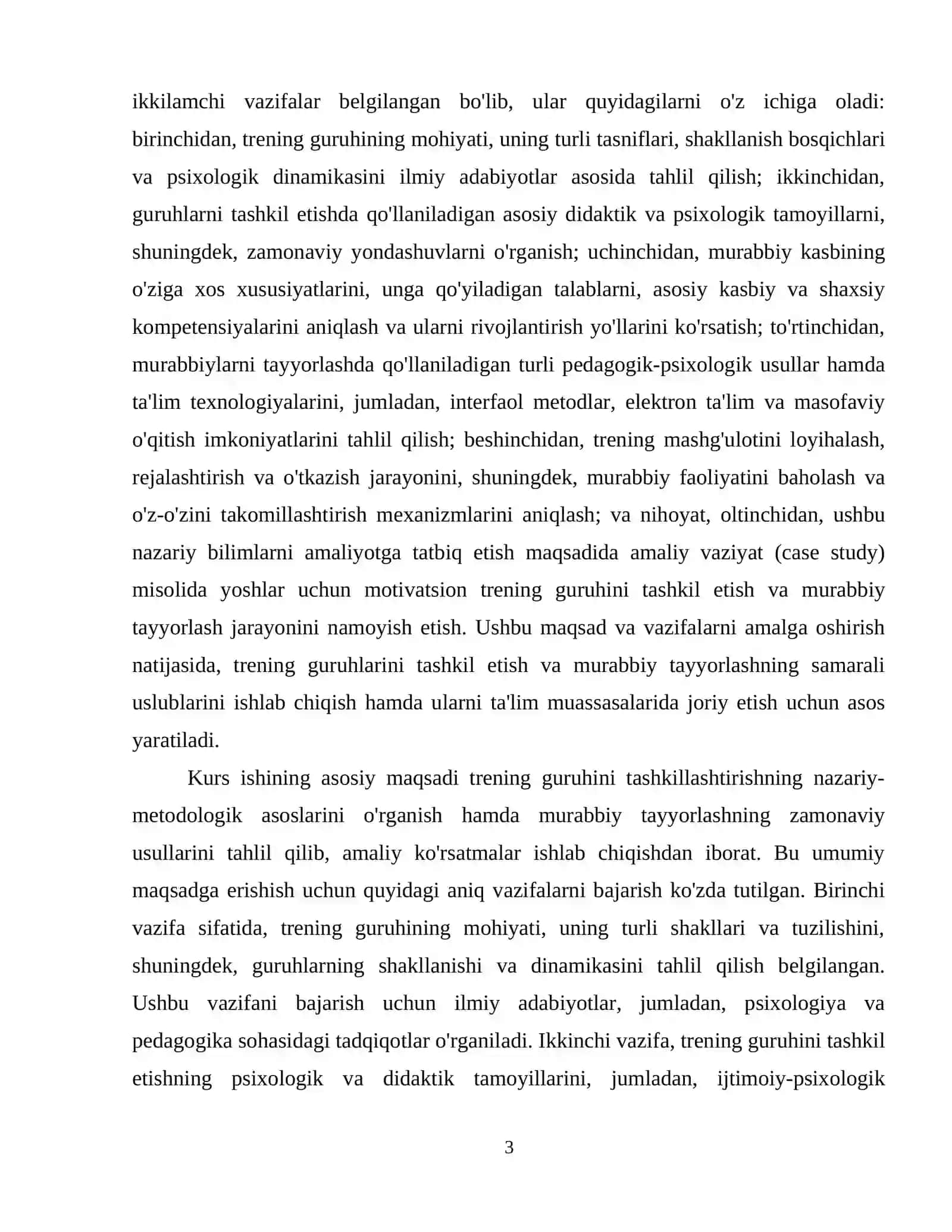 mavzu: Trening guruhini tashkillashtirish va trenerni tayyorlash 4