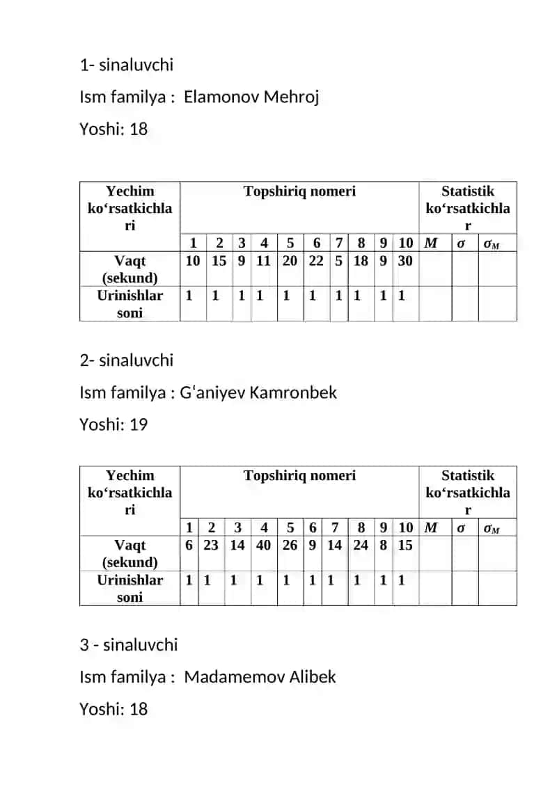 Fikrlash jarayoning labilligi-rigidligini “So‘zli labirin metodikasi orqali aniqlash 4