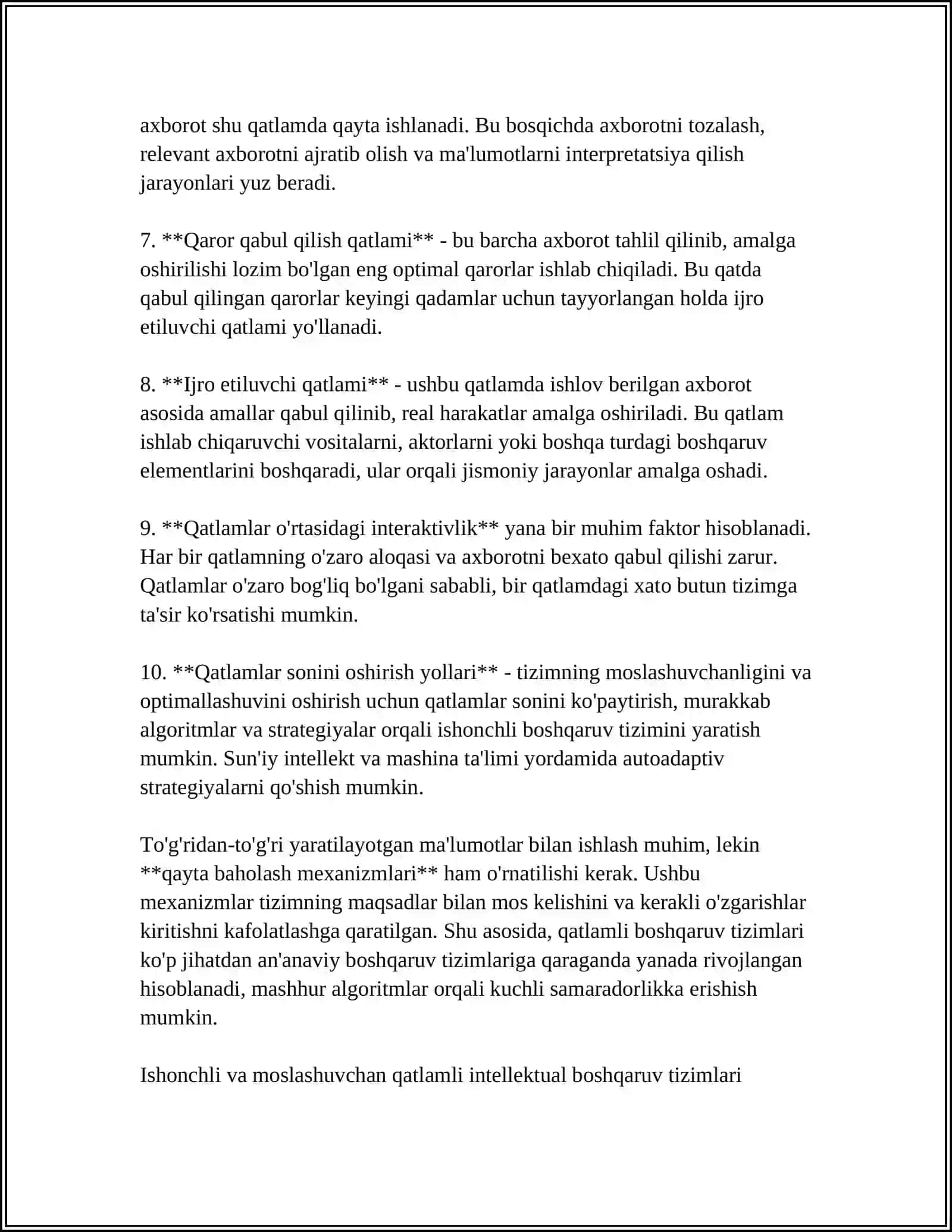 Qatlamli intellektual boshqaruv tizimlarining tuzilma sxemalari 4