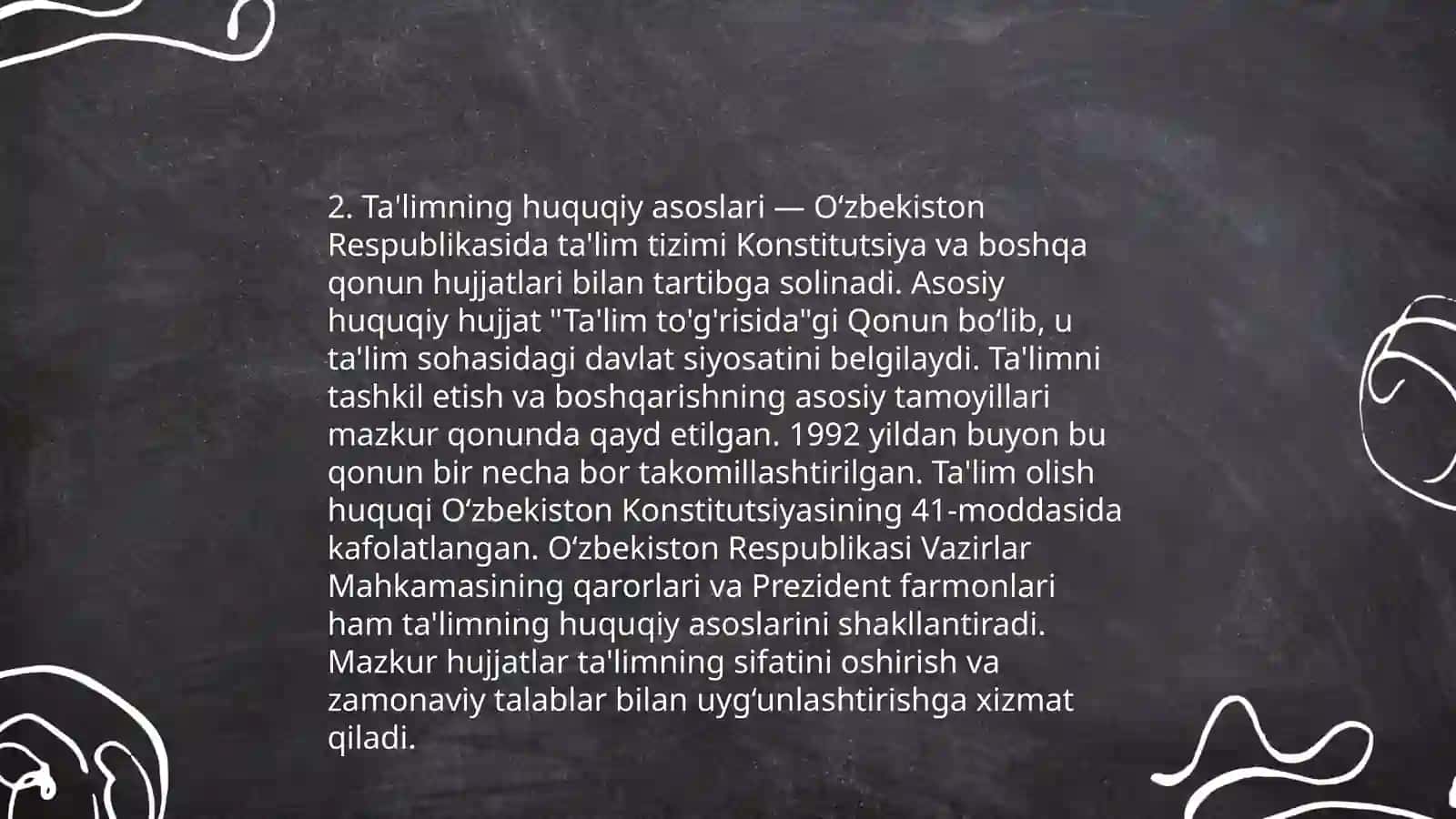 Ta'lim tizimini rivojlantirish 4