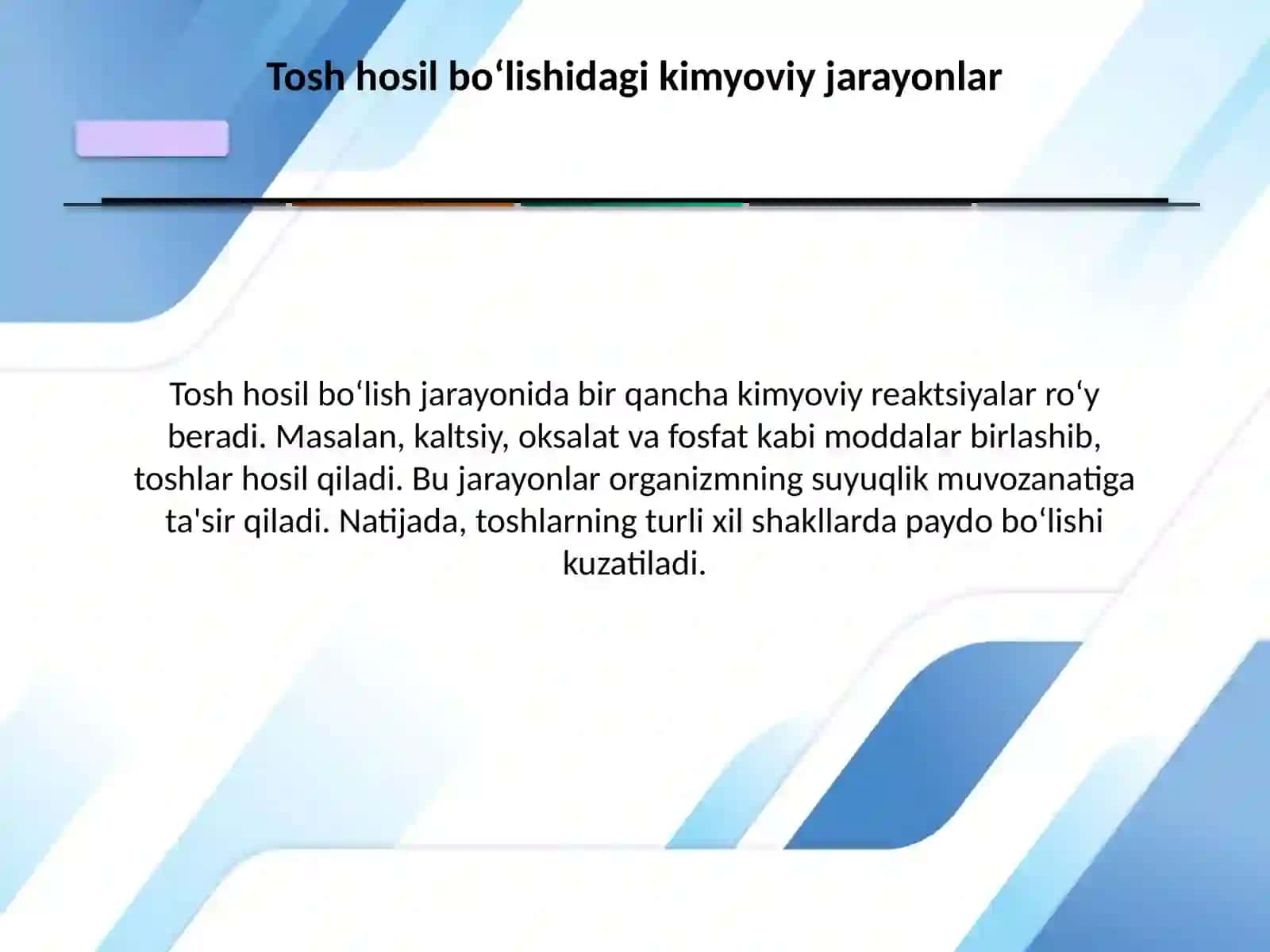 Tosh kasalliklarining kimyoviy asoslari 4