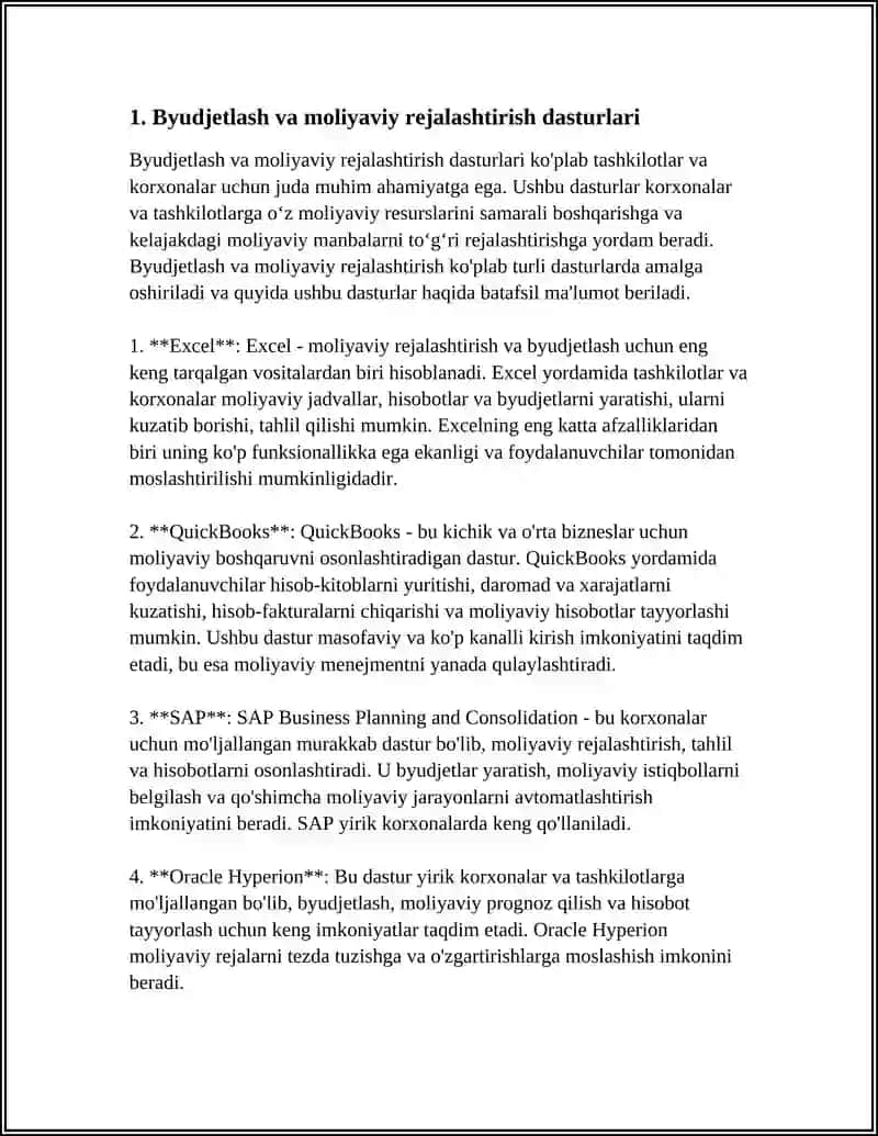 Excel moliyaviy rejalashtirish va byudjetlash 4